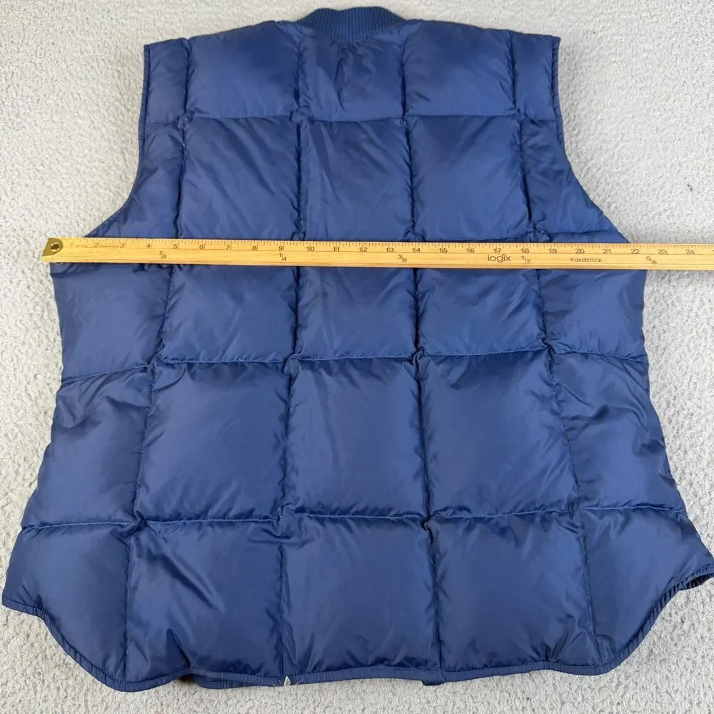 VINTAGE REI Goose Down Vest Men XL Blue Puffer Quilted Full Zip Insulated Hiking